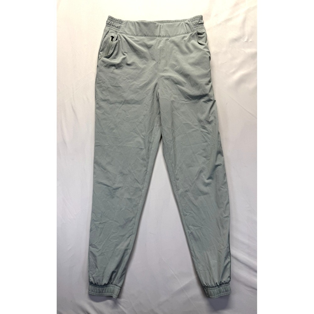Athleta Brooklyn Jogger Pants Womens 8 Gray Striped Tapered Leg Gym & Training
